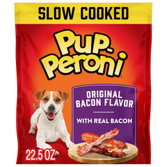 Pup-Peroni bacon original, sachet tendre et arôme appétissant.