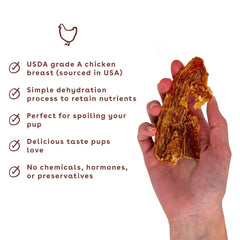 Pupford Crunchy Jerky: ingrediente único para premios simples y naturales.