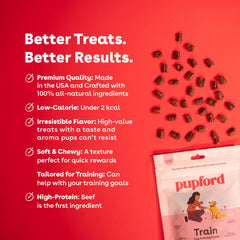 Pupford suaves y masticables para entrenamiento; ingredientes de calidad elaborados en eeuu.