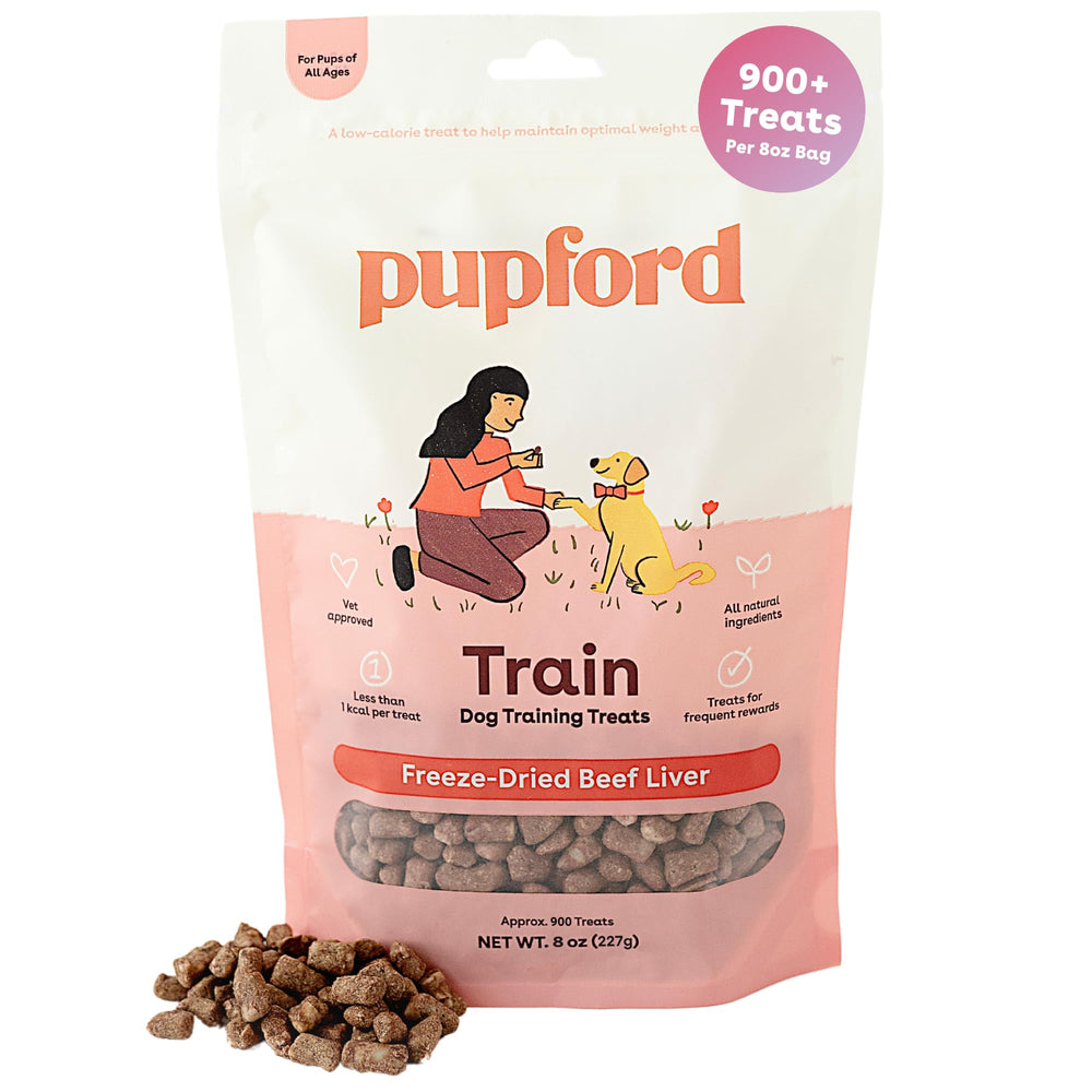 Premios de Pupford para entrenamiento, bocaditos de hígado de res para recompensas rápidas.