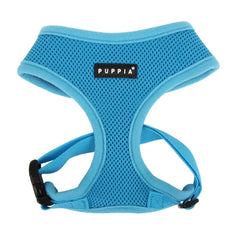 Arnés Puppia suave, vista frontal, confort suave para paseos diarios sin irritación.