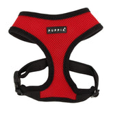 Arnés Puppia suave para perros, rojo, frontal para mayor comodidad en el paseo