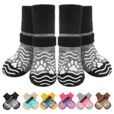 PUPTECK calcetines antideslizantes para perros, enfoque en patitas, mejor tracción en suelos de madera.