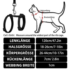 Correa PUPTECK para gato de 120 cm para control suave durante paseos