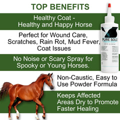 Talón seco tras aplicar Pure Sole Thrush Dust para mayor comodidad.