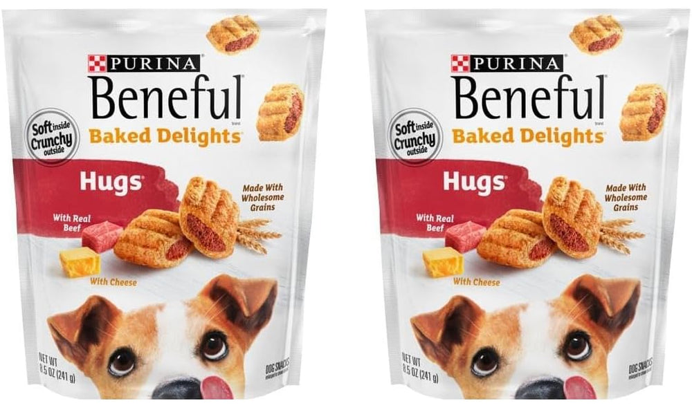 Beneful Baked Delights Hugs con carne y queso, centro suave para premiar con sabor.