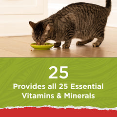 Purina Cat Chow Naturals ofrece 25 vitaminas esenciales para la salud.