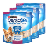 Purina DentaLife: empaque visible, fácil de almacenar para uso diario.