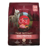 Purina ONE carne real y salmón, frente de empaque, promueve energía diaria.