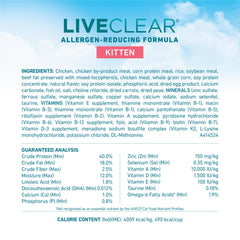 Purina ONE LiveClear DHA para desarrollo de visión y cerebro de gatitos