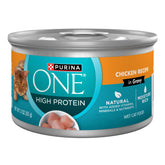 Purina ONE pollo en salsa, lata de 3 oz; deleita e hidrata al gato
