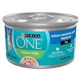 Purina paté de pescado blanco oceánico, lata de 85 g, textura suave para gatos