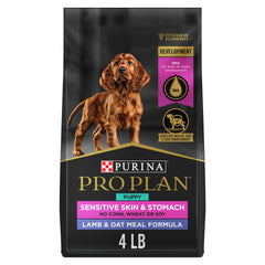 Purina Pro Plan Cachorro frente de bolsa, fórmula para piel sensible.