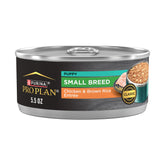 Purina Pro Plan cachorros de raza pequeña con pollo y arroz en lata de 5.5 oz, alimento húmedo.