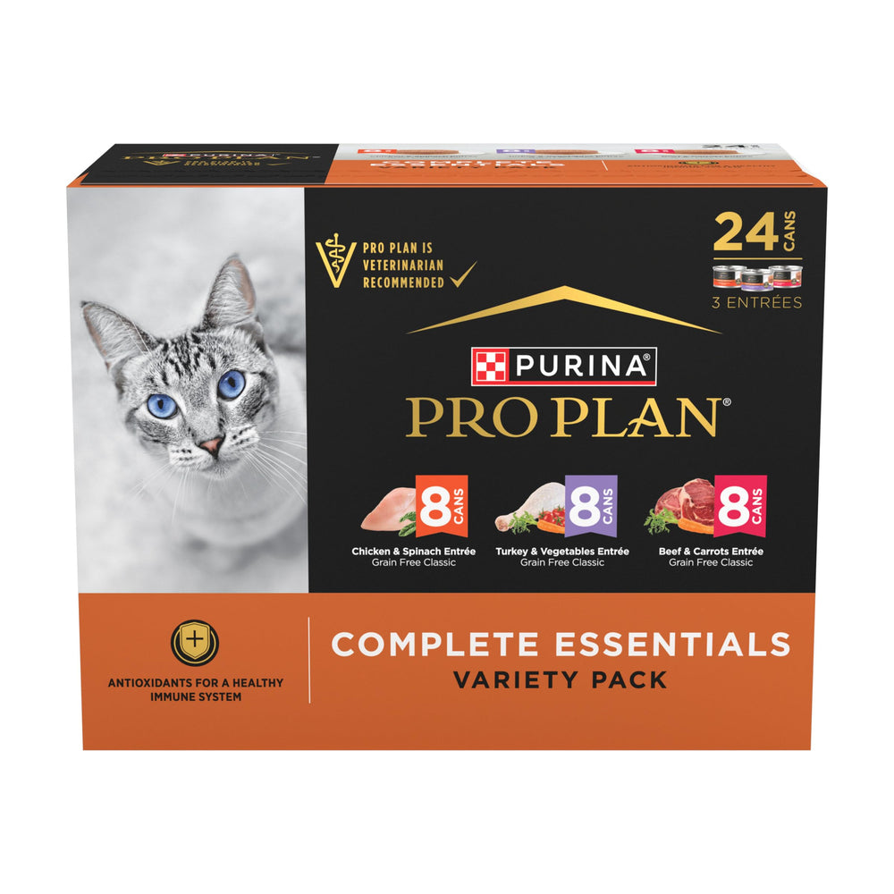 Purina Pro Plan Complete Essentials, lata de pollo, sabor apetitoso para la comida diaria