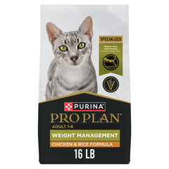 Purina Pro Plan Control de Peso envase: ayuda al control de peso de gatos adultos.