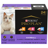 Purina Pro Plan Hairball con salmón: comida húmeda sabrosa para gatos adultos, útil para bolas de pelo.