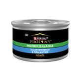 Purina Pro Plan Indoor Balance lata 3oz frente, apoyo al peso para gatos indoor.
