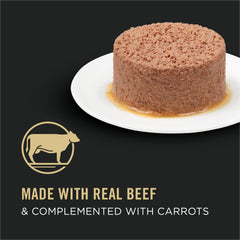 Purina Pro Plan Pate sin grano con carne y zanahorias, ideal para la alimentación diaria.