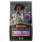 Purina Pro Plan Rendimiento 30/20 con salmón y arroz, bolsa visible, energía diaria potencial
