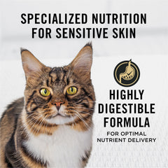Purina Pro Plan Sensitiva, croquetas textura crujiente para paladar felino.