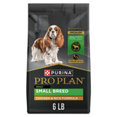 Purina Pro Plan para razas pequeñas con pollo real y arroz, ideal para perros activos.