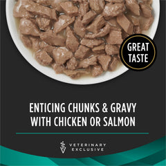 Purina Pro Plan Veterinary Diets EN Gastroenteric Feline Formula Savory Selects en Salsa, etiqueta visible, sabor atractivo.