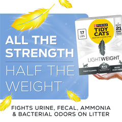 Purina Tidy Cats LightWeight, aglomerante firme para limpieza rápida.
