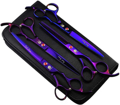Purple Dragon tijeras de mascotas con estuche para cuidado diario