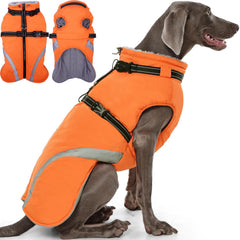 QBLEEV abrigo cálido para perro visto frontal, ideal para paseos en frío.