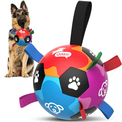 QDAN juguete fĂştbol para perro grande facilita juego activo.