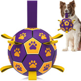 Balón de fútbol con correa QDAN para perros, perfecto para juego al aire libre.
