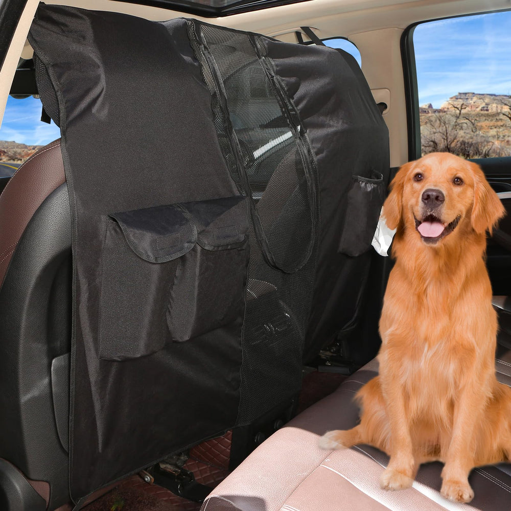 Barrera de red Q-DDOIT para perro en el coche delantero, evita distracciones al conducir.