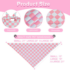 QUQULE bandana para perro, diseño cuadros rosa-azul, añade estilo durante salidas diarias.
