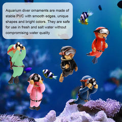 Diver QWLWBU en acuario negro, diseño estable para espacios compactos