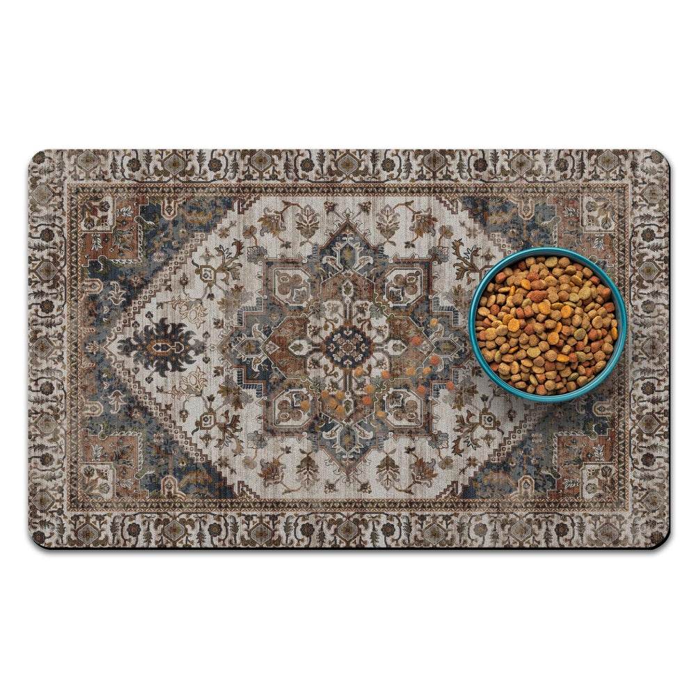 QXWREL tapete comida perro 12x20 Bohemia: absorbente y secado rapido.