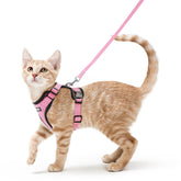 Arnés Rabbitgoo para gato, malla de aire rosa, cómodo para paseos.