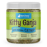 Raw Paws Catnip dans un bocal refermable, fraîcheur préservée pour remplir les jouets.