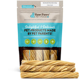 Raw Paws tiras de tripa de res giro de 5 pulgadas, masticables para perros.