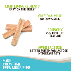 Raw Paws Yak chews, leche pura para perros, textura de alta densidad