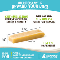 Raw Paws Yak chews, higiene bucal suave al masticar