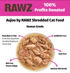 Rawz Aujou gato disfrutando en tazón con comida húmeda