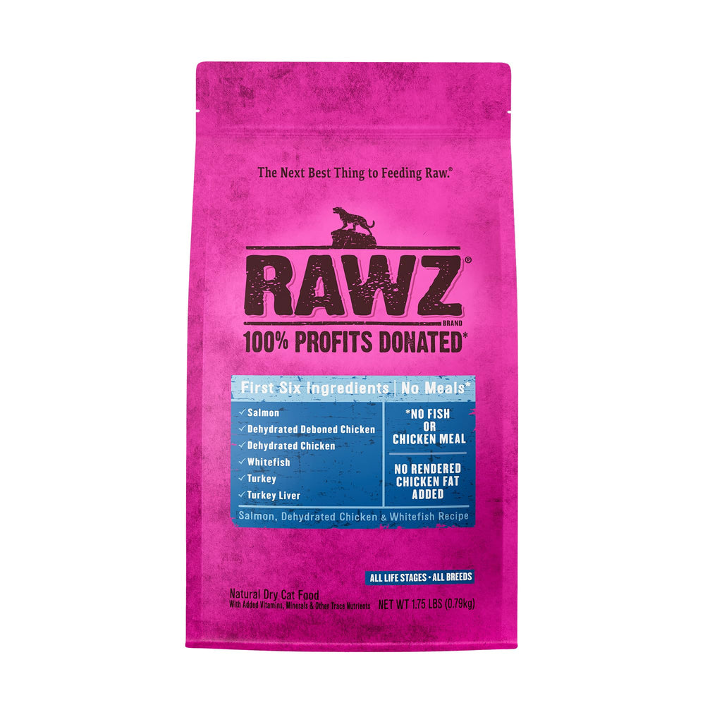 Rawz alimento seco para gatos, bolsa de 1.75lb con salmón y pollo deshidratado para energía diaria