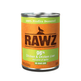 Rawz lata 96% carne de pollo, sabor natural para perros.