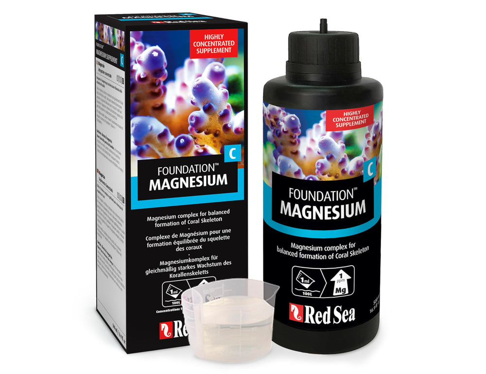 Red Sea Reef Foundation C, botella de magnesio para el desarrollo de esqueletos de corales.