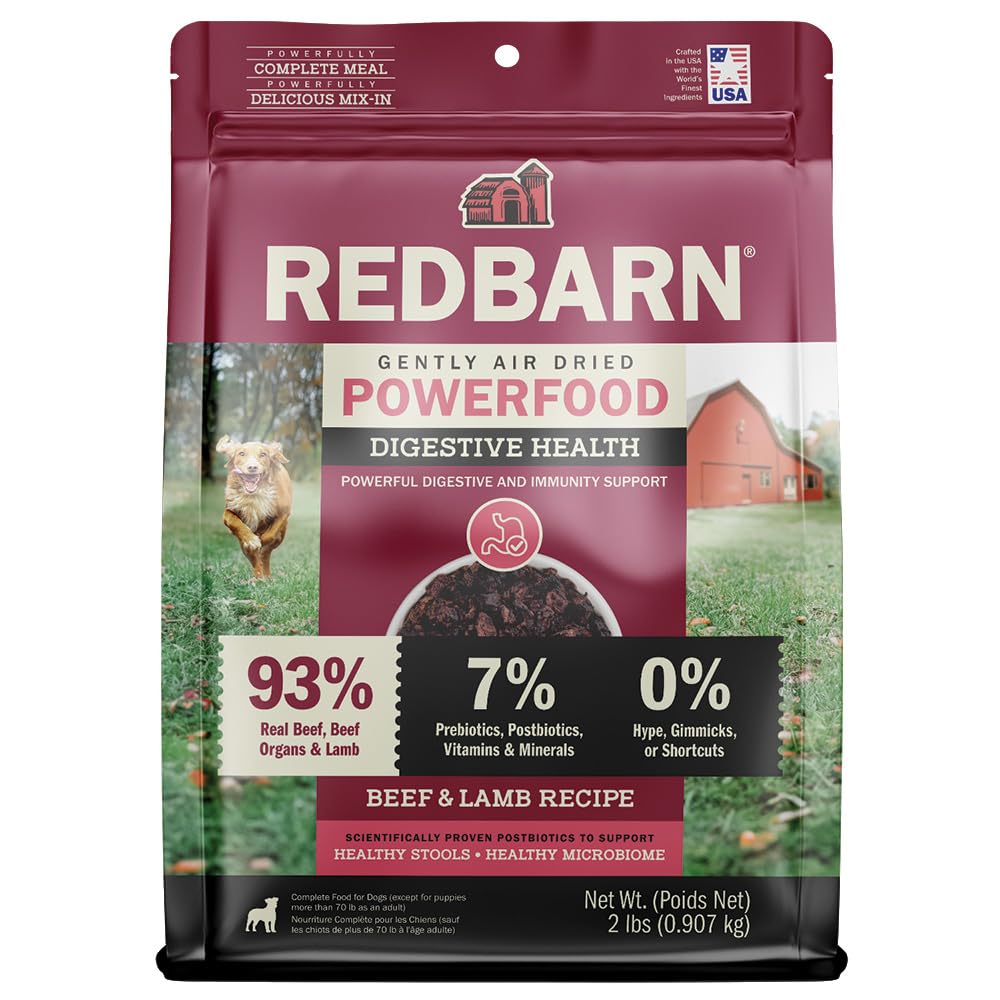Redbarn Powerfood empacado en 2 libras para alimentación conveniente.