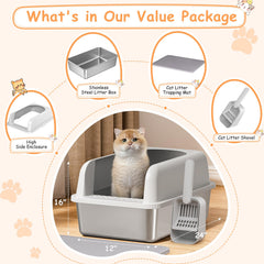 La caja de arena Refrze extra grande con tapa es ideal para varias mascotas