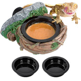 REPTI ZOO repisa de alimentación magnética, fijación estable para terrario.