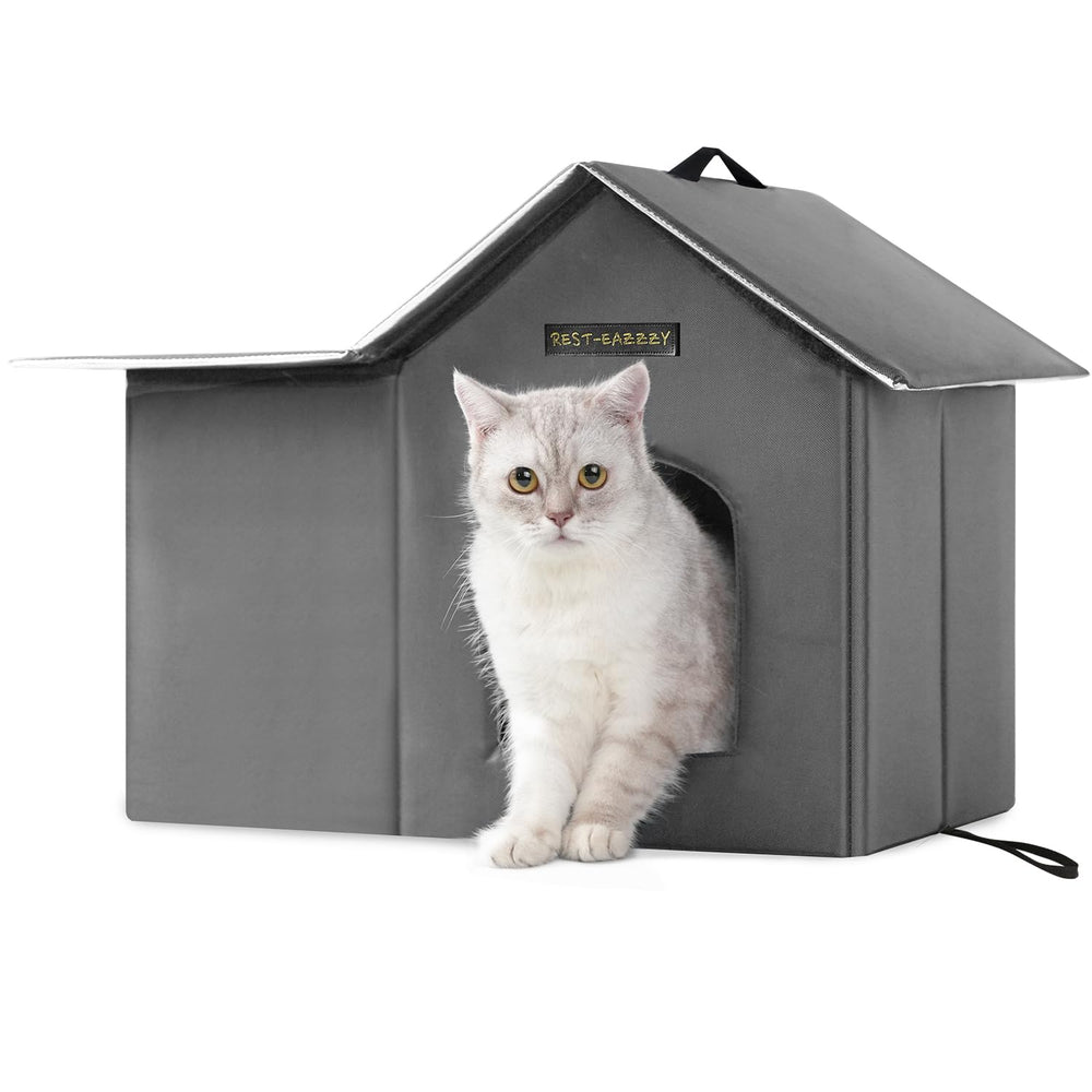 Rest-Eazzzy casa-gato-externa-aislada, refugio protector para gatos al aire libre.