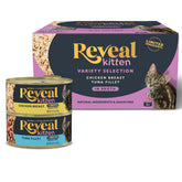 Reveal comida húmeda para gatitos en lata con proteína real y sabor suave.